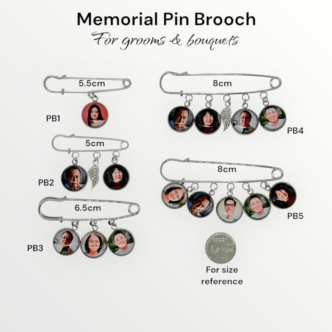 Memorial Pin Brooch (Designs PB1-PB10)