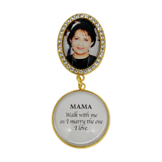 Medium Rhinestone Memorial Pin with Quote (Design PT3, PT4)