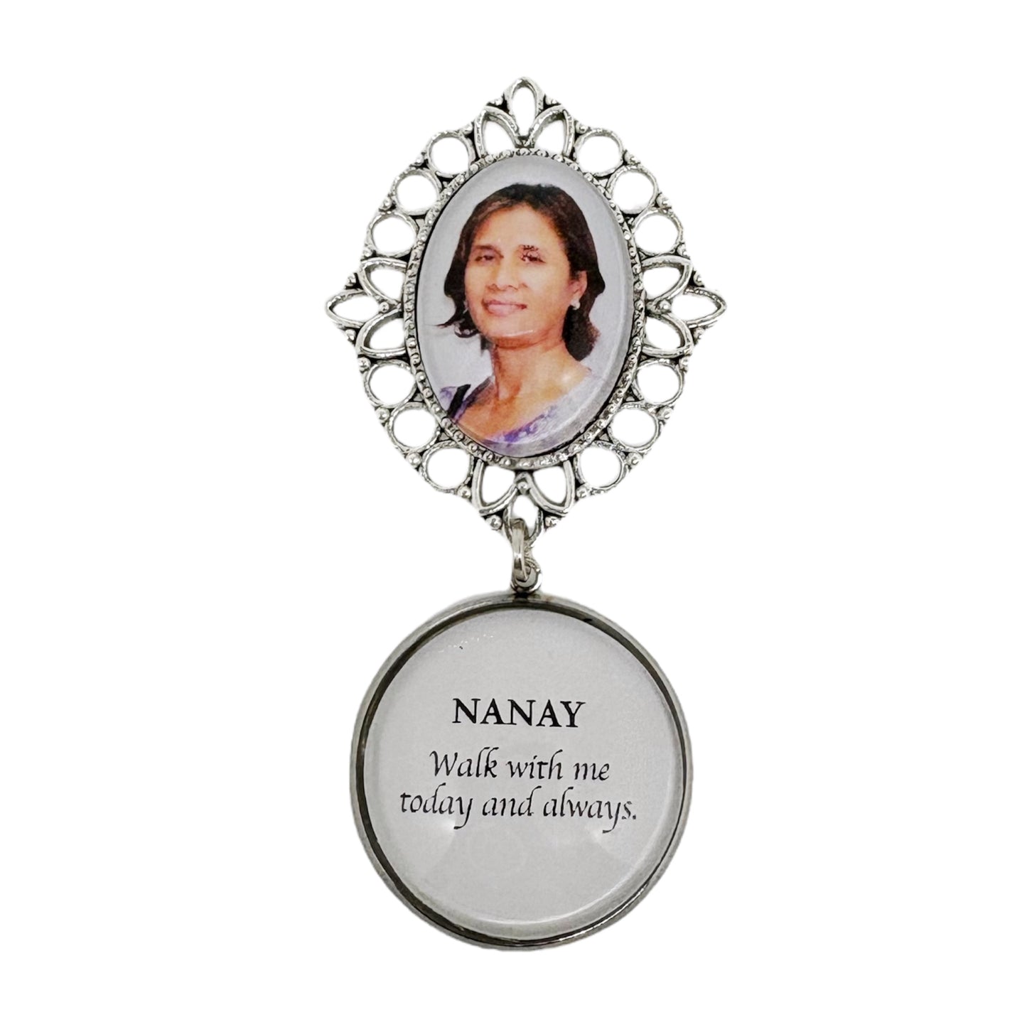 Silver Memorial Pin with Quote (Design PT7)