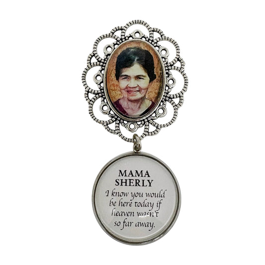 Silver Ornate Memorial Pin with Quote (Design PT8)