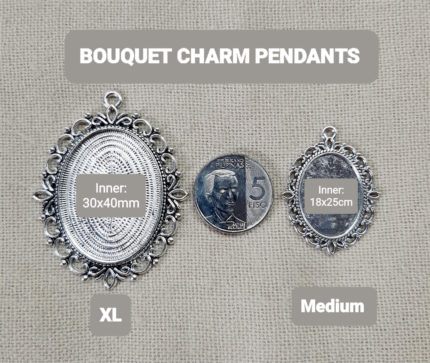 Medium Memorial Charm with Quote (Design A2, A3)