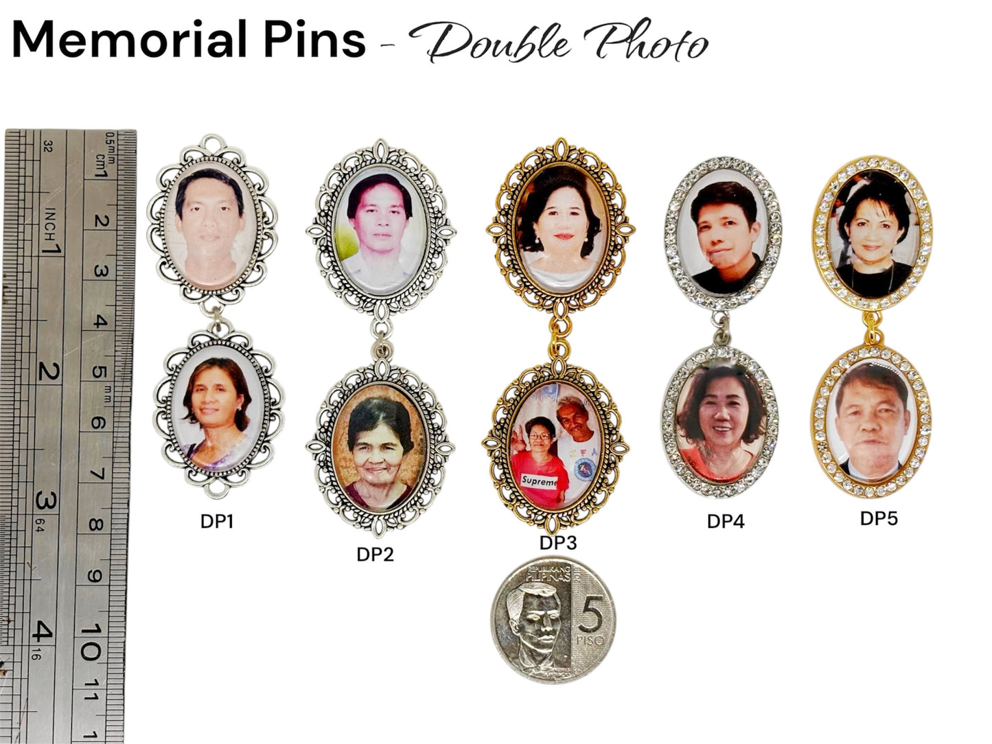 Medium Double Oval Pin (Design DP2, DP3)