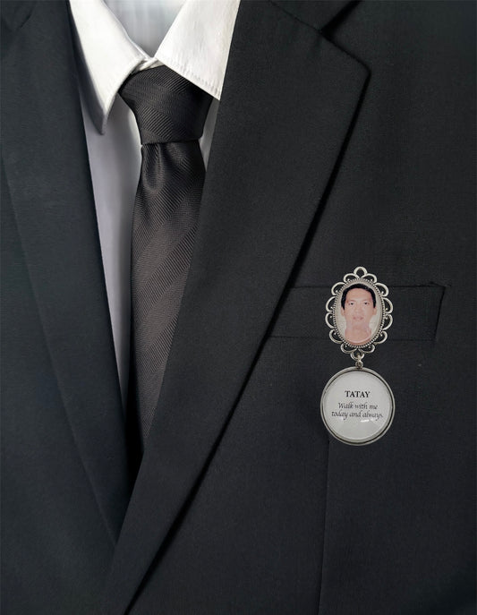 Silver Medium Memorial Pin with Quote (Design PT6)