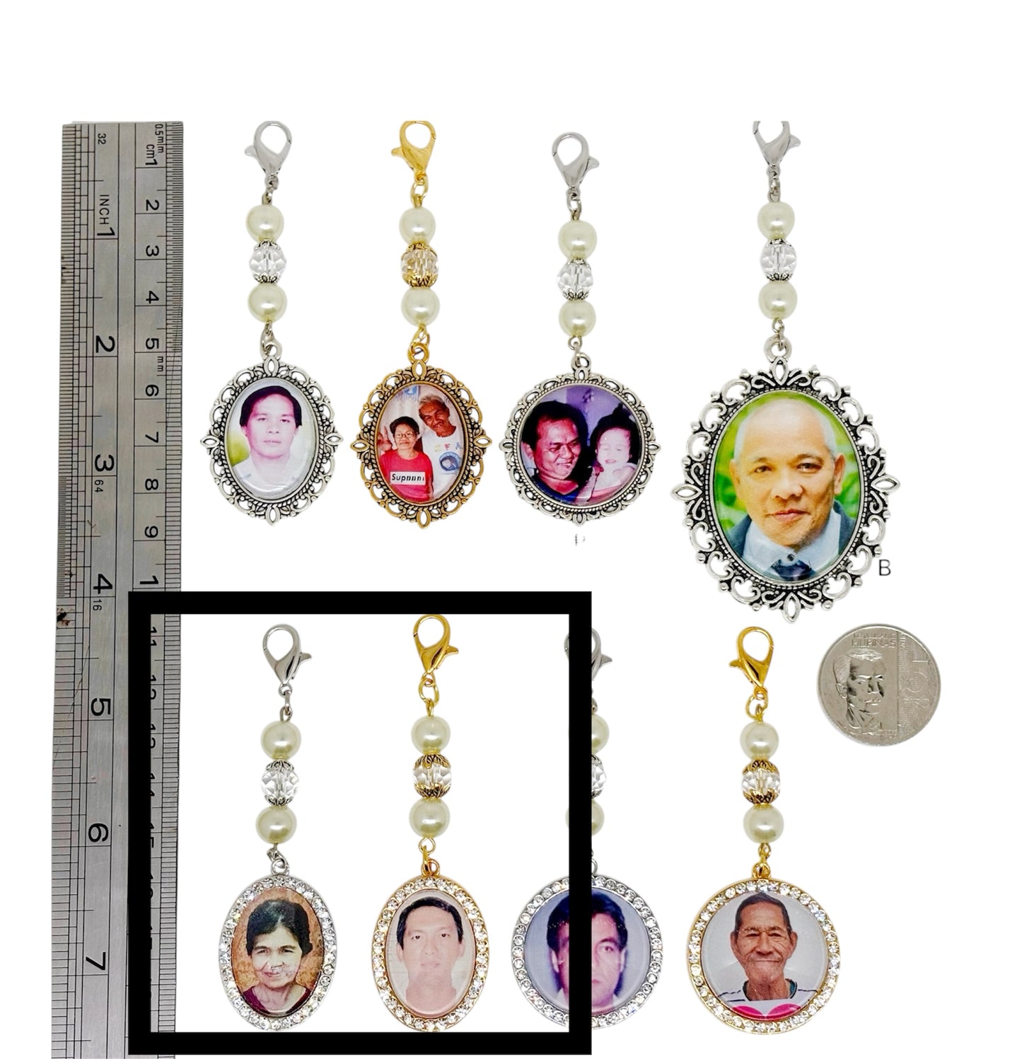 Medium Oval Rhinestone Memorial Charm (Design B5, B6)