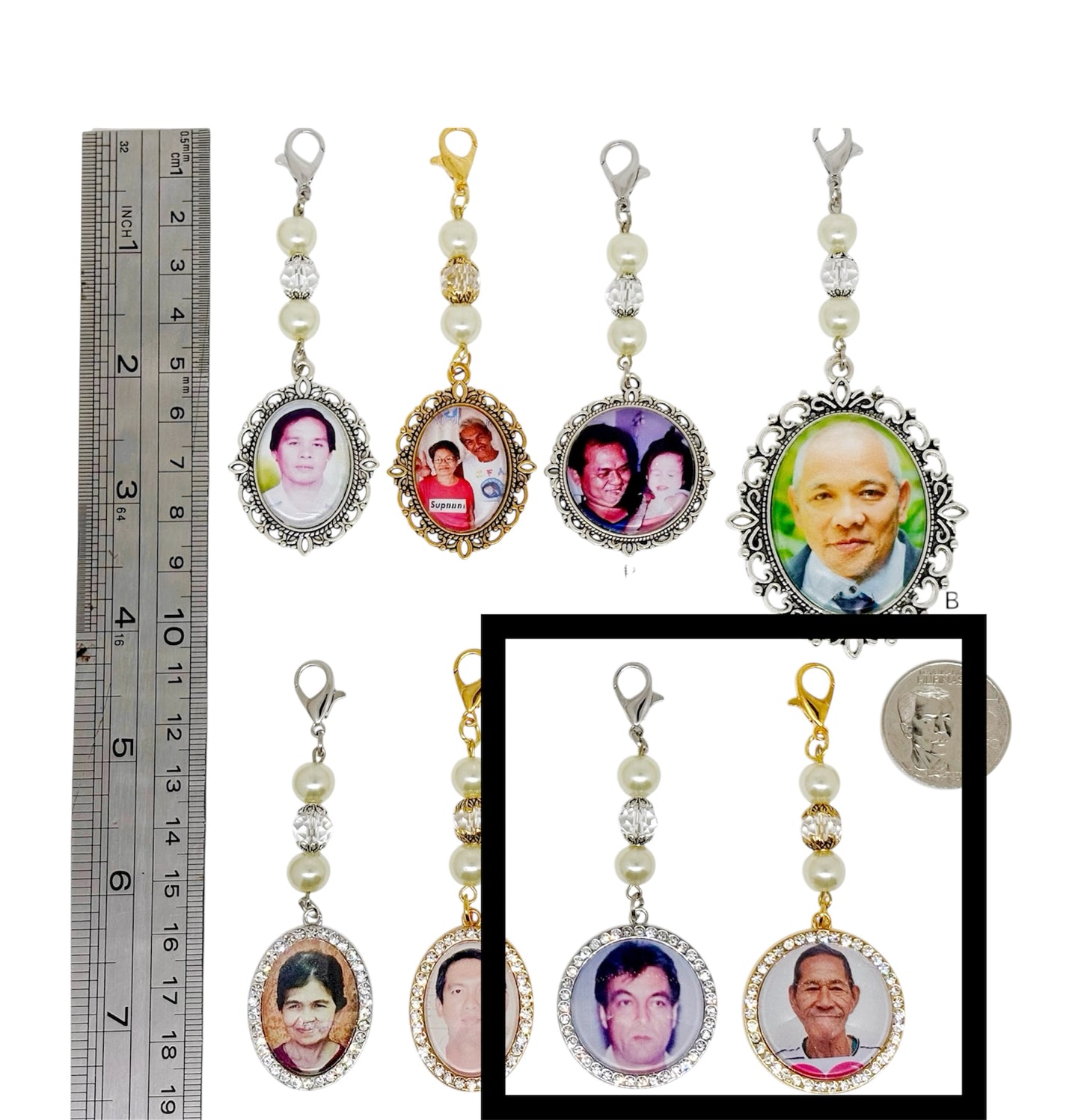 Medium Circle Rhinestone Memorial Charm (Design B7, B8)