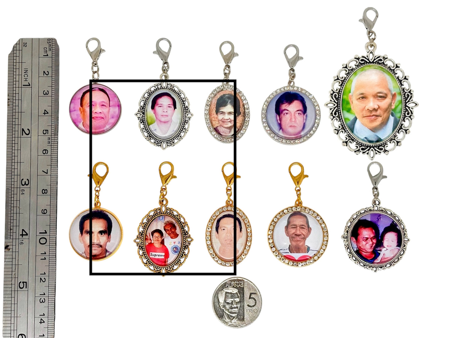 Medium Oval Boutonniere / Bouquet Charm (Design C2, C7)