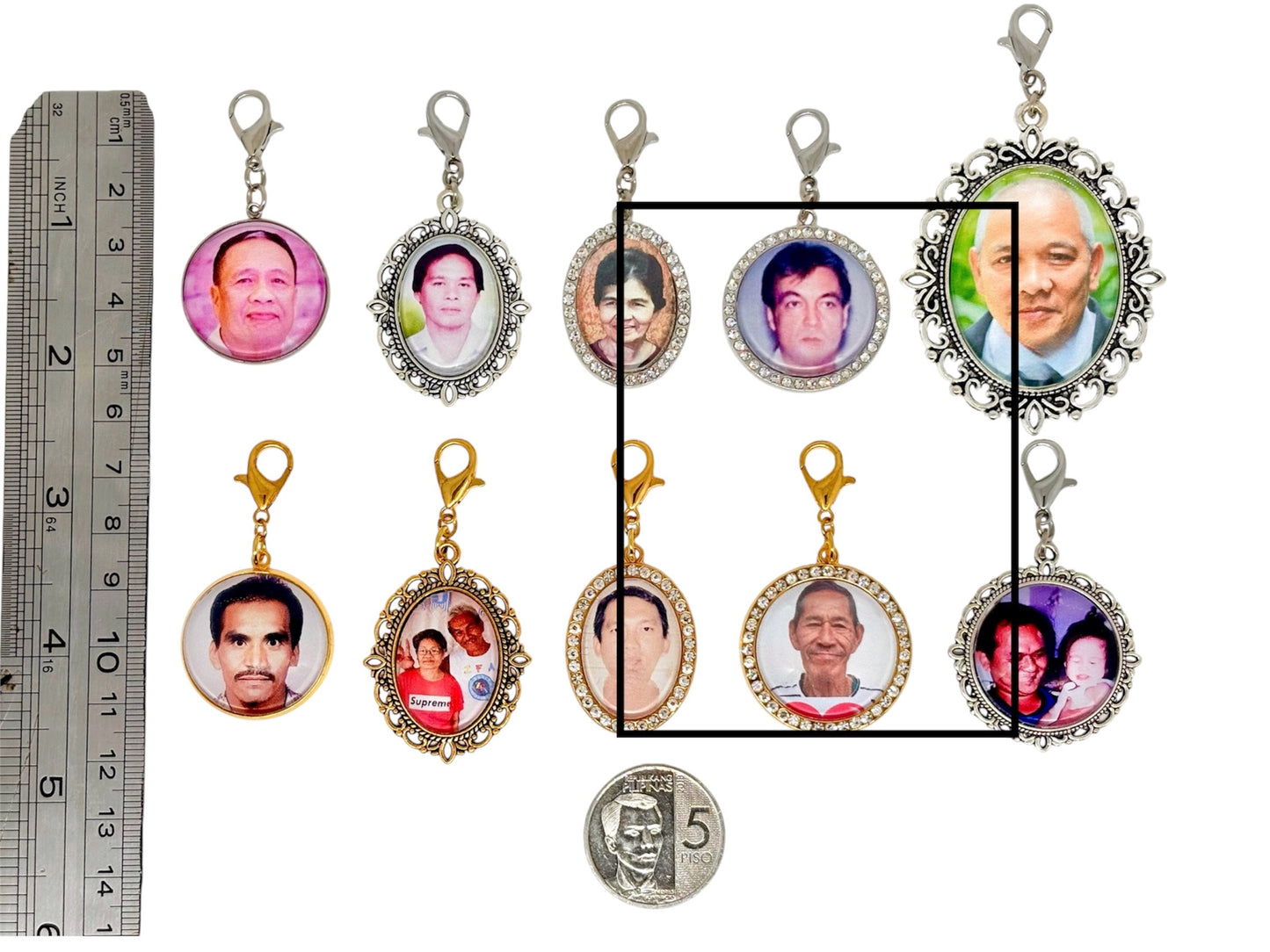 Circle Rhinestone Boutonniere / Bouquet Charm (Design C4, C9)