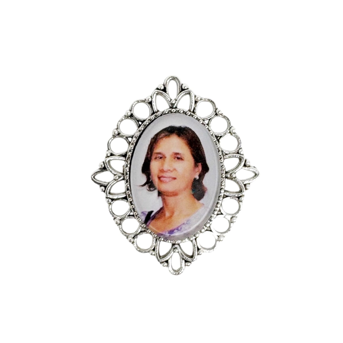 Silver Medium Oval Pin (Design PS1)