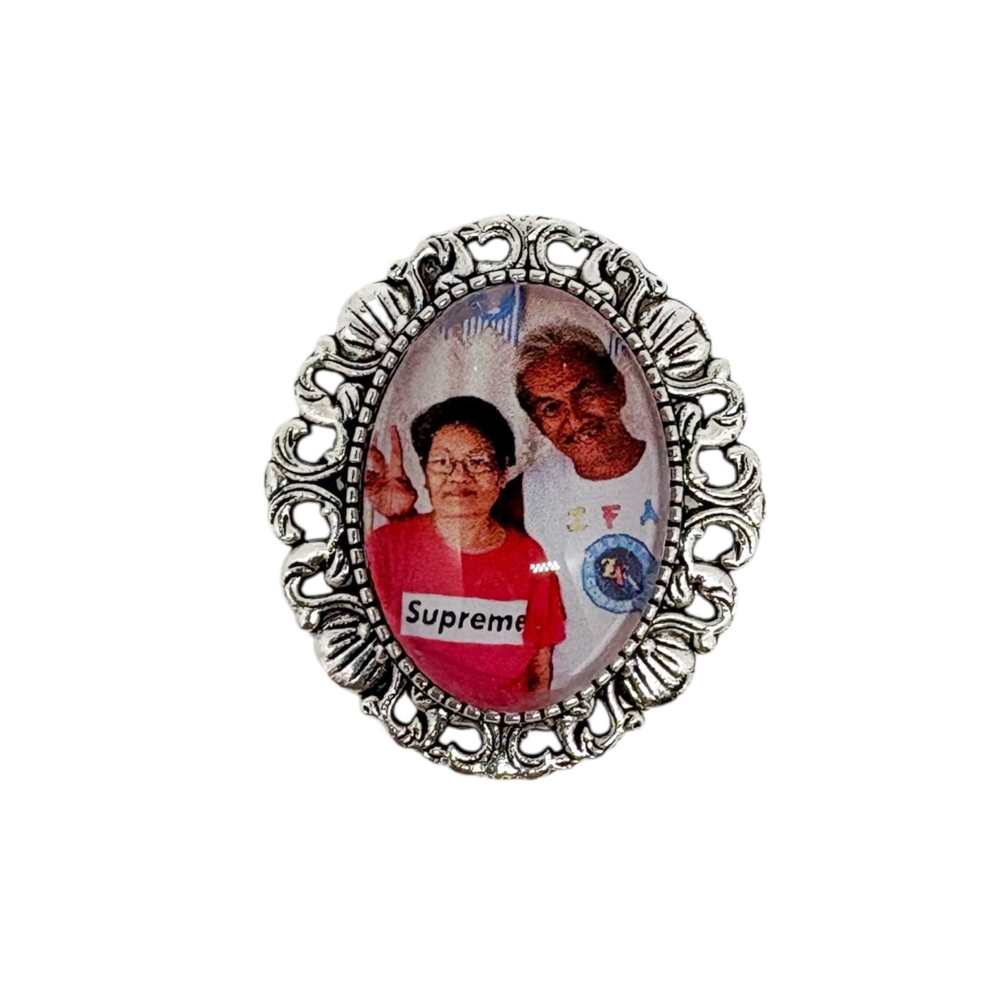 Silver Medium Oval Pin (Design PS2)