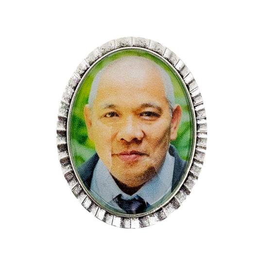 Silver XL Oval Pin (Design PS10)