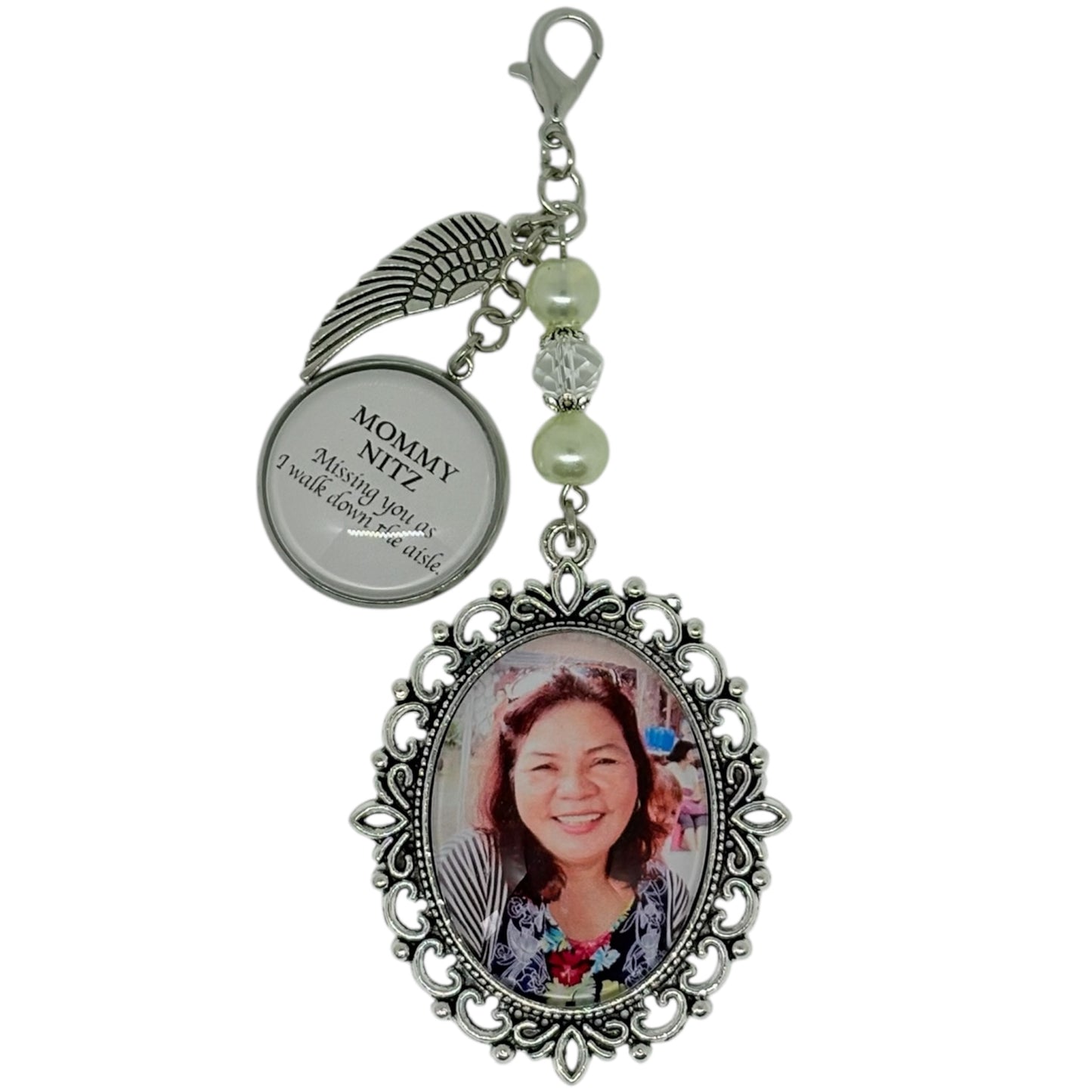 Silver XL Memorial Charm With Quote (Design A1)
