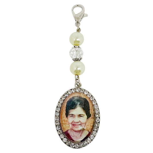 Medium Oval Rhinestone Memorial Charm (Design B5, B6)