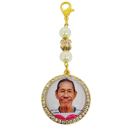 Medium Circle Rhinestone Memorial Charm (Design B7, B8)