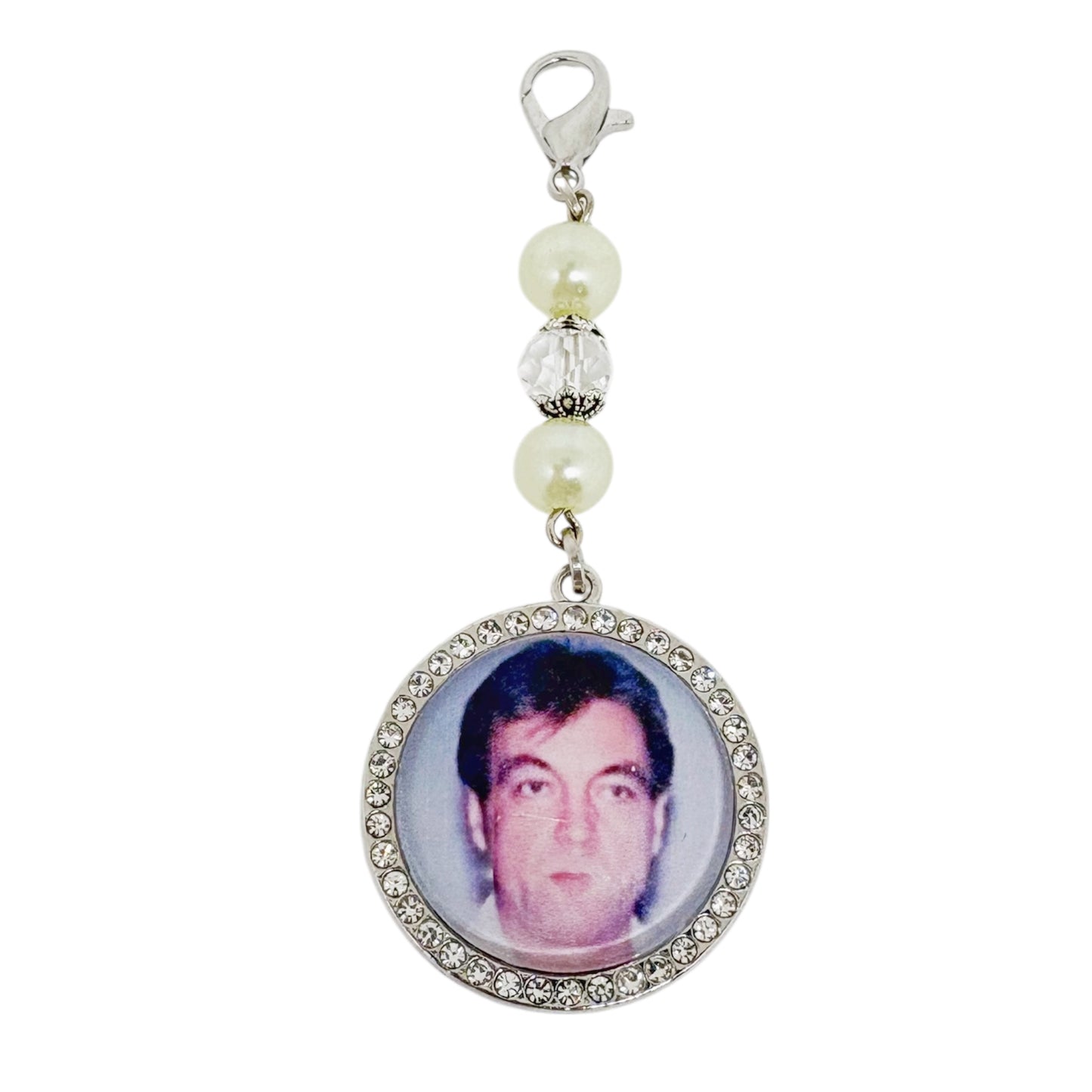 Medium Circle Rhinestone Memorial Charm (Design B7, B8)