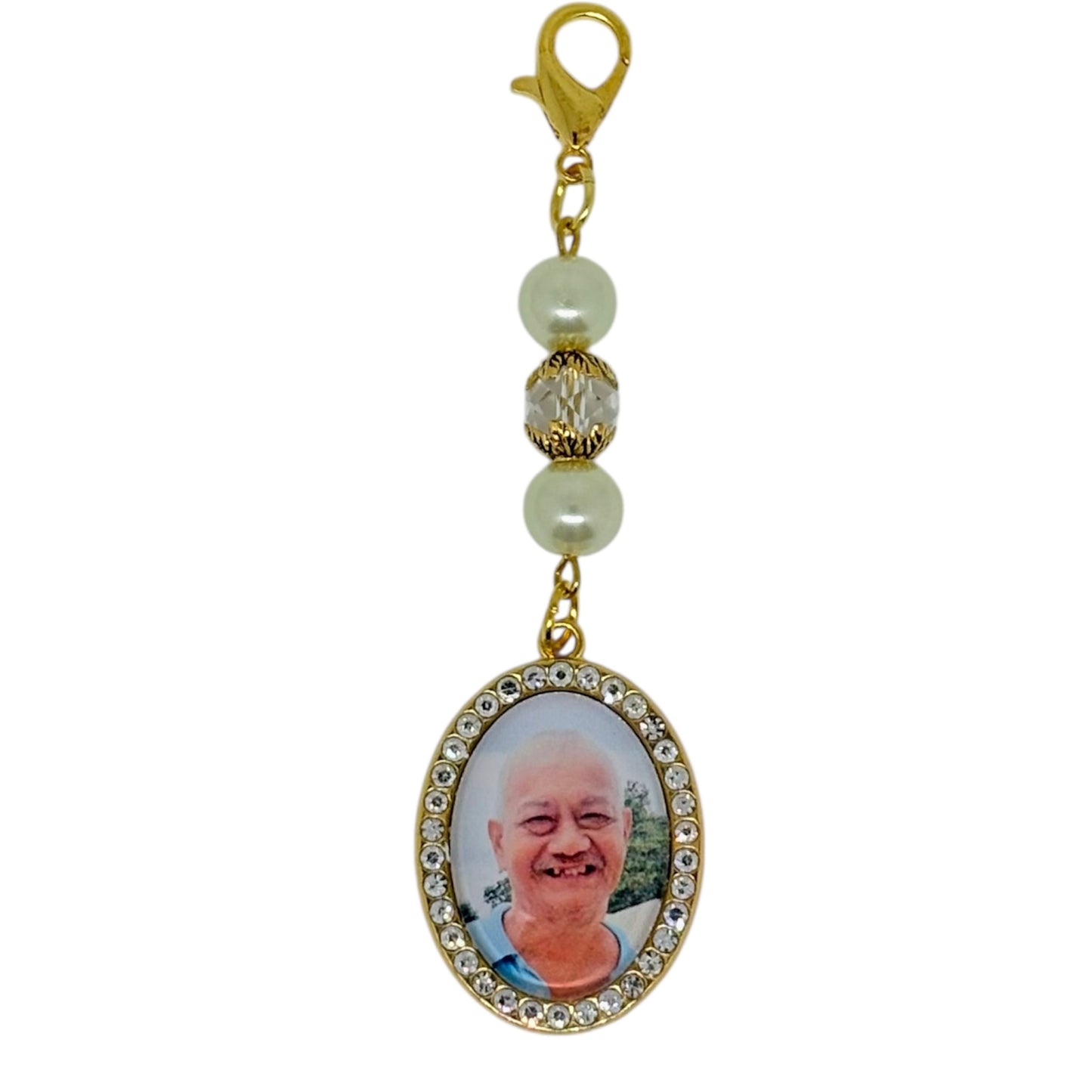 Medium Oval Rhinestone Memorial Charm (Design B5, B6)
