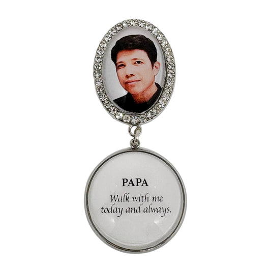Medium Rhinestone Memorial Pin with Quote (Design PT3, PT4)