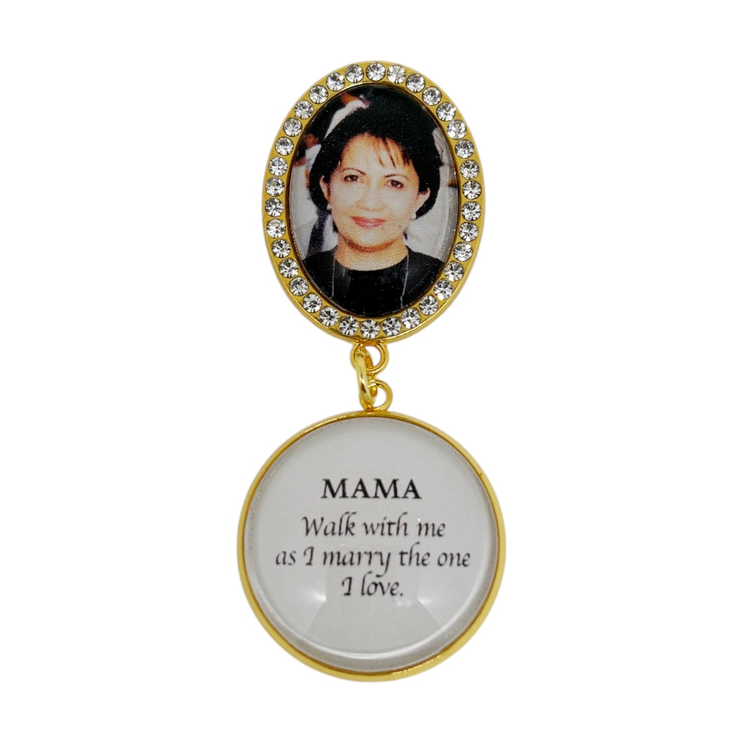 Medium Rhinestone Memorial Pin with Quote (Design PT3, PT4)