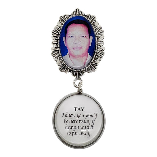 Silver Oval Memorial Pin with Quote (Design PT5)