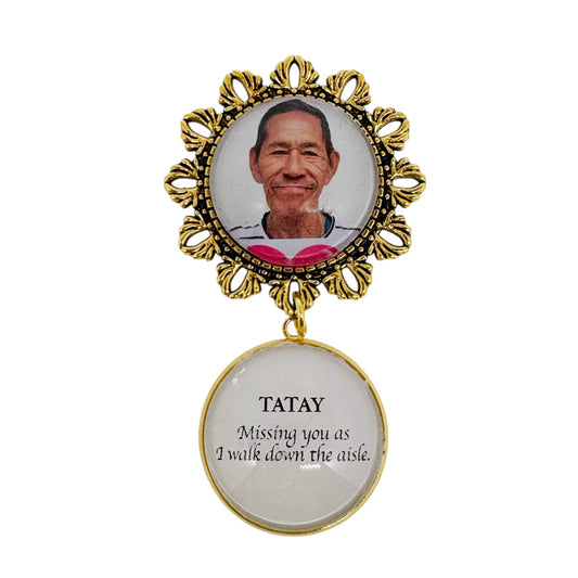 Circle Memorial Pin with Quote (Design PT9, PT10)