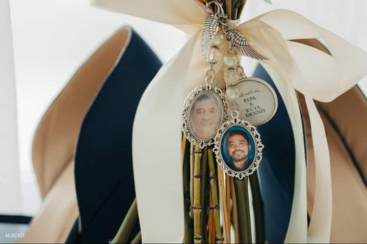 Double Photo Memorial Charm with Quote (Design D1, D2)