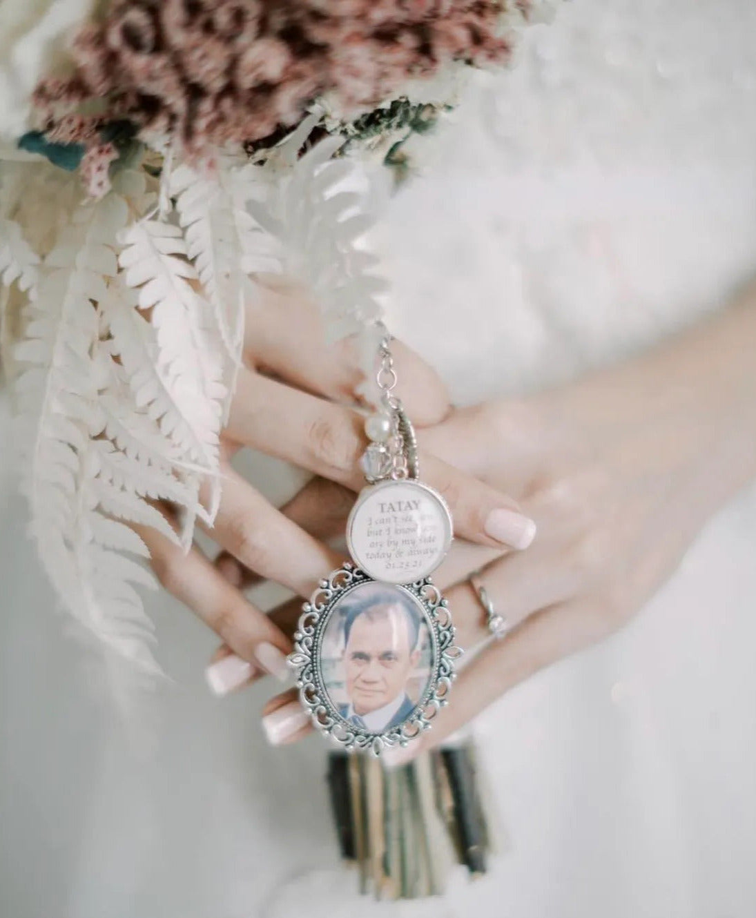 Silver XL Memorial Charm With Quote (Design A1)